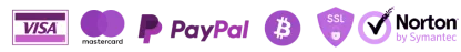 Accepted payments: Visa, Mastercard, PayPal, Bitcoin — secured with SSL and Norton by Symantec